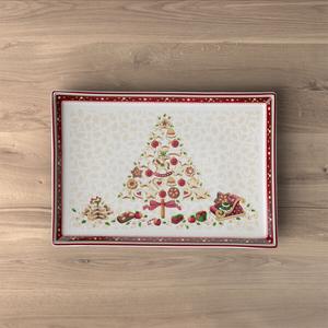 Поднос Villeroy & Boch Winter Bakery Delight, 40x27,5 см, красный/зеленый