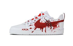 Nike Кроссовки для скейтборда Court Vision 1 Blood Claw, устойчивые к истиранию, низкие, унисекс, красные, белые