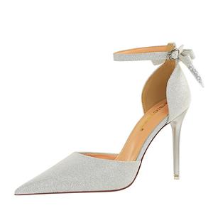 QITUMAUL Серебряные женские туфли на высоком каблуке [высота каблука 10 см], цвет Silver[Heel Height 10cm]