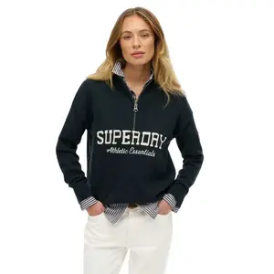Свитер Superdry Slouchy Graphic half zip, черный