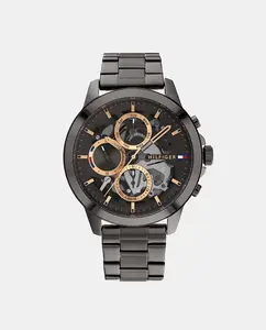 Мужские часы 1710479 многофункциональные серая сталь Tommy Hilfiger, серый