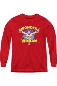 Футболка с длинным рукавом DC Comics "Полет сквозь юность" Gildan, красный