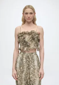 Укороченная блузка-топ alira с принтом и оборками Bardot, Snake Skin