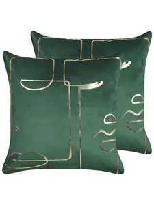 Декоративная подушка Beliani 2er Set Deko PHILODENDRON, цвет grün/gold