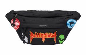 Balenciaga Поясная сумка из полиамида и нейлона, очень большая, мужская, черная