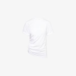 Футболка Victoria Beckham с круглым вырезом и сборкой, белый