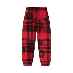 Спортивные брюки Denim Tears Plaid Cotton Wreath Sweatpants, Red