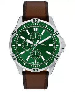 Мужские многофункциональные часы Garrett из коричневой кожи, 44 мм Fossil, brown