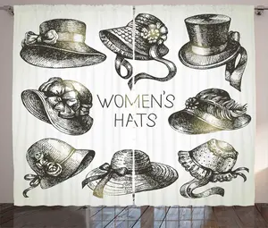 Шторы ABAKUHAUS в викторианском деревенском стиле, винтажные женские шапки, универсальные ленточные шторы для гостиной с петлями и крючками, 280 x 175 см, изумрудно-зеленый Abakuhaus