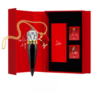 Аксессуары для помад CL Scepter: цепочка для помад, матовые помады, легко растушевываются, натуральные оттенки Christian Louboutin, three-piece set: soft matte lipstick #415m 3.8g+long chain+pendant