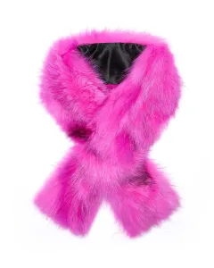 Шарф из меха лисы в стиле пэчворк цвета фуксии Maximilian