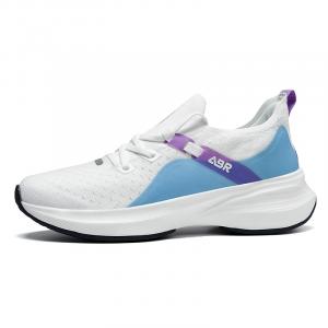 Амортизирующие низкие спортивные кроссовки с односторонней стелькой Tesla Valve унисекс бело-синие бело-черные ABIDJAN