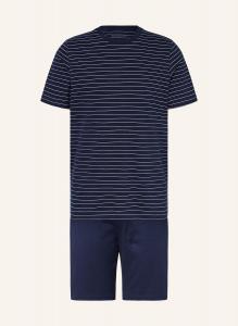 Короткая пижама casual essentials SCHIESSER, темно-синий/белый