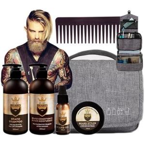Набор для ухода за бородой и усами + косметичка By My Beard
