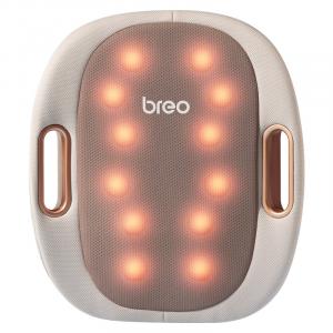 Массажная накладка на поясницу беспроводная с термотерапией для спины автомобильная 3e Breo, серый