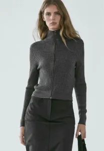 Кардиган с высоким воротником на молнии Massimo Dutti, Dark Grey