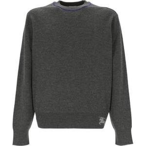 Футболка с интарсией в виде всадника Burberry, серая