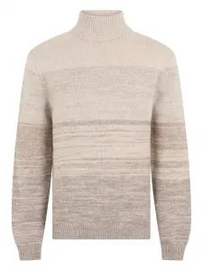 Полосатый свитер с воротником-гольф Malo, нейтральный