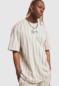 Футболка с принтом SMALL SIGNATURE ZICZAC PINSTRIPE Karl Kani, кремовый черный