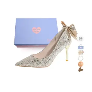 Xingdiman Тонкие каблуки на шпильке женские шампань, цвет Champagne[Gift Box Set]