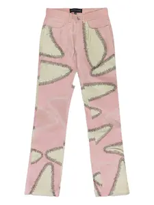 Кожаные брюки bootcut Amalgamated Who Decides War, розовый