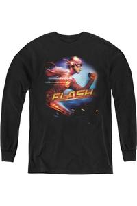 Футболка с длинным рукавом The Flash Fastest Man для детей Gildan, черный