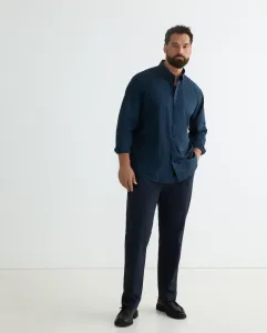 Мужская рубашка больших размеров, не мнется Rushmore, темно-синий
