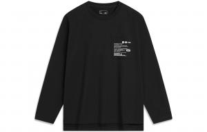 Толстовки Li Ning, унисекс, черные, с круглым вырезом, средней толщины, стандартного размера