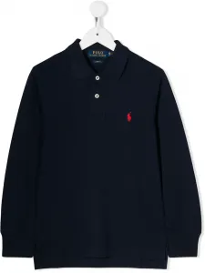 Футболка-поло с вышитым логотипом POLO RALPH LAUREN KIDS, синий