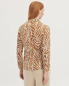 Женская рубашка 100% хлопок с принтом в виде животных Nice Things, песочный