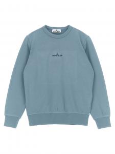 Свитшот с принтом логотипа Stone Island Junior, голубой