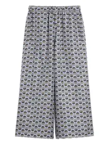 Шелковые брюки широкого кроя Weekend Max Mara, синий