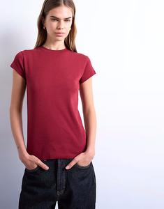 Повседневная футболка темно-красного цвета Topshop