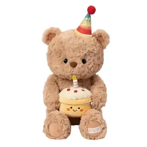 Плюшевая кукла Birthday Hugging Cake Bear Fox высотой 50 см DUOMIAOYOU