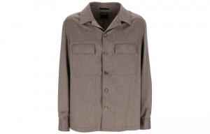 Мужская рубашка коричневого цвета Ermenegildo Zegna, коричневый