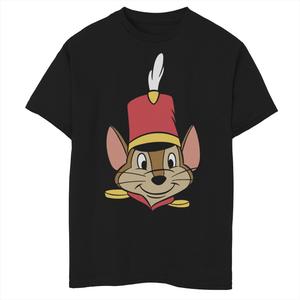 Футболка с изображением большого лица Timothy Q. Mouse для мальчиков Dumbo Boys 8–20 Disney, черный