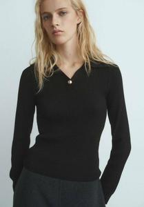 Топ Mango Long sleeved top, Black