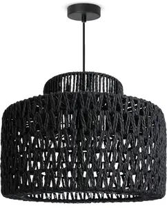 Подвесной светильник плетеный Paco Home Hugo PD1, черный