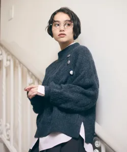 Вязаный свитер с косами и пуговицами Comme Ca Ism, цвет Charcoal