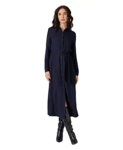 Длинное, облегающее платье-рубашка Kocca, синий