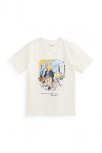 Детская хлопковая футболка Polo Ralph Lauren, бежевый