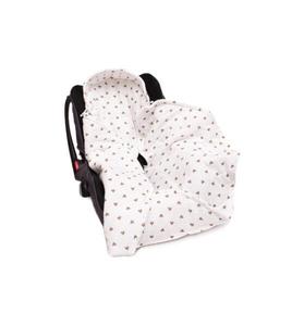 Легкий муслиновый плед на автокресло - Сердечки Pulp Bamboo