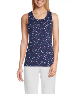 Женская укороченная хлопковая майка Lands' End, синий