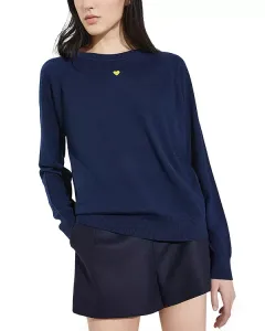 Свитер с круглым вырезом из мериносовой шерсти Max&Co., синий