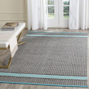 Ковер SAFAVIEH, 183 x 275 см, Montauk Collection, Turquoise & Multi, ручной работы из хлопка, идеален для помещений с высокой проходимостью в гостиной, спальне (MTK820H)