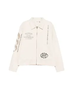 Бежевая куртка на молнии с графическим принтом Honor The Gift, бежевый