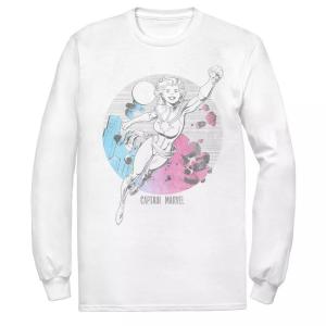 Мужская футболка с портретом Captain Marvel Comics Skyline