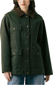 Куртка Blank NYC Catching A Break Coated Barn Jacket With Corduroy Collar Detail, зеленый