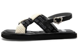 Женские сандалии на одной лямке MIO, черно-белые