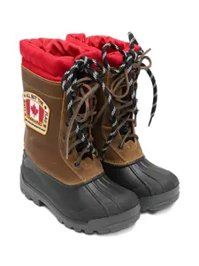 Ботинки на шнуровке с нашивкой-логотипом Dsquared2 Kids, коричневый